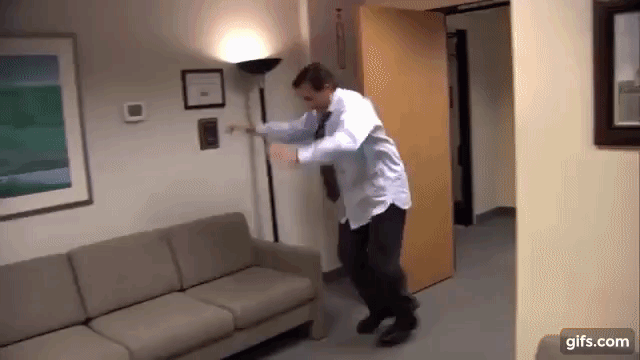 The Office's Michael Scott doing parkour.